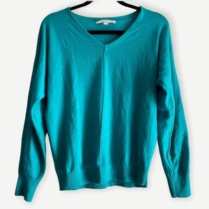 LOFT V-Neck Sweater, Turquoise, Lightweight